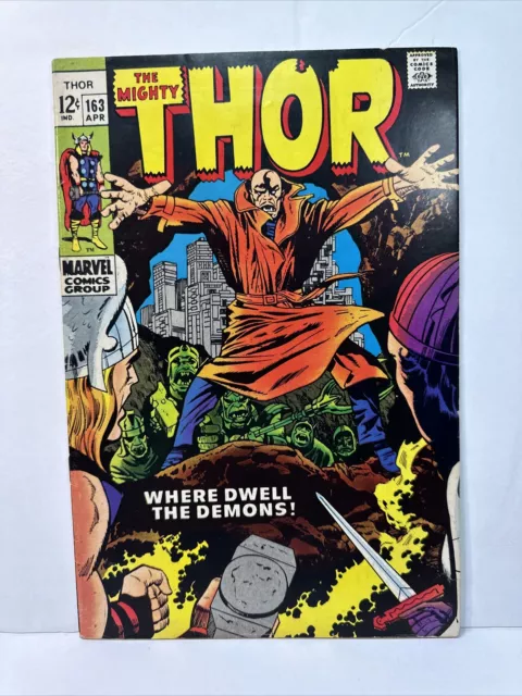 The Mighty Thor #163 2Nd Warlock! Silver Age Marvel Comics 1969 Vf- 7.5