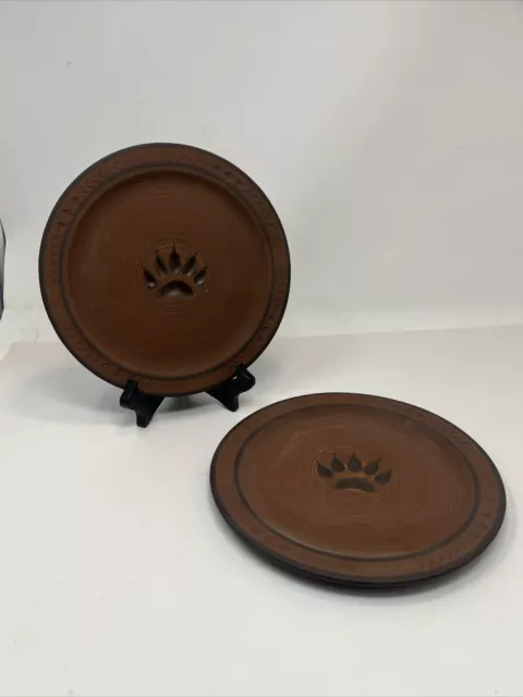 Big Sky Carvers Maskwa Ridge Bear Paw Luncheon Plates - Set of 2 - 8.75"