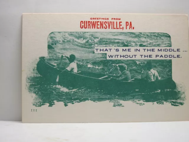 Greetings from Curwensville Pennsylvania VTG Lithograph Post Card C329