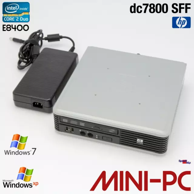 Micro Ultra Slim Bureau HP Compaq dc7800 USFF Mini-Ordinateur PC Windows XP 7