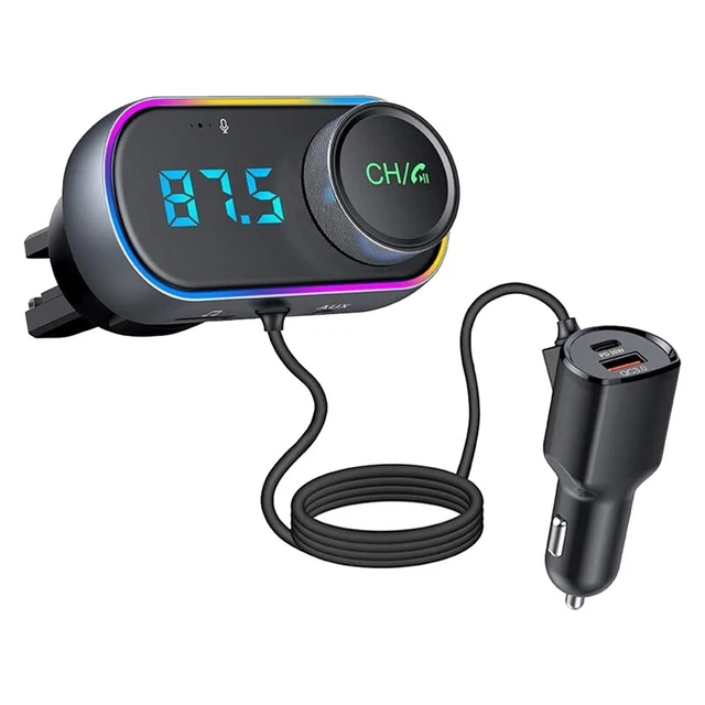 CHELINK Transmisor de audio Bluetooth para Kia Hyundai, adaptador de audio inalámbrico portátil para estéreo de coche compatible con i-Phone X i8 i7 i7Plus i5 i6 i6S i-Pad Android Smartphone