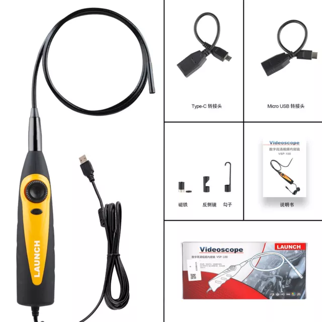 Launch Tech VSP-600 Inspection Camera Videoscope Borescope 5mm USB View&Capture