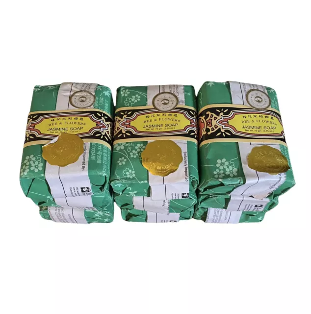 Jabón de jazmín vintage de abeja y flor 9 barras 2,65 oz nuevo de lote antiguo