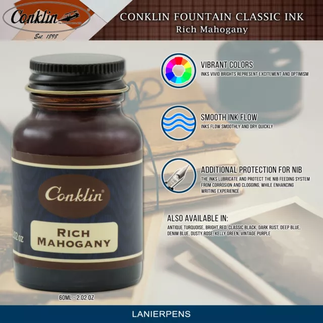 Conklin 60ml Ink Bottle - Rich Mahogany 2