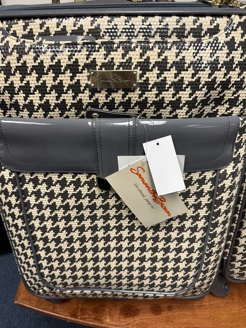 New Samantha Brown Houndstooth 3 Piece Set Charcoal / Cream Color Spinner 2