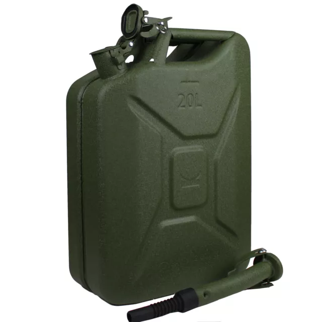 Jerrycan Réservoir Diesel Bidon de Combustible 20 L Métal + Bec Verseur