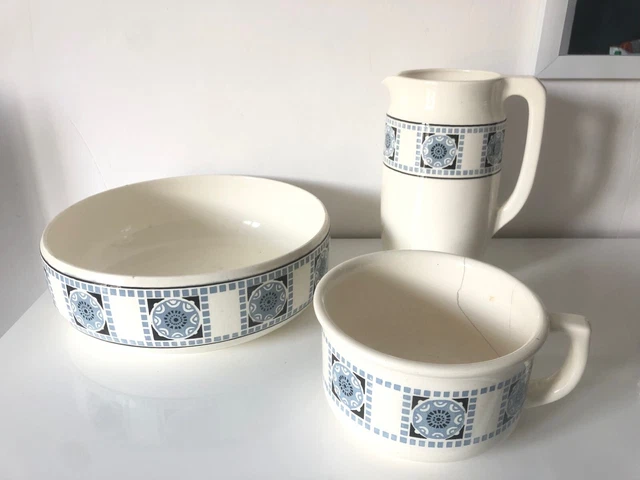 ENSEMBLE DE TOILETTE Czechoslovakia ancien Broc - Cuvette - Vasque EUR