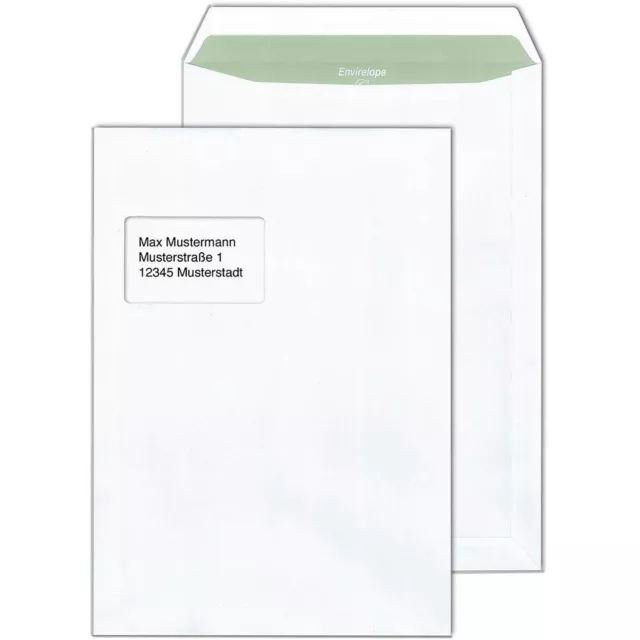 Briefumschläge Versandtaschen Umschlag DIN C4 für A4 weiß Haftklebend HK Kuvert 3