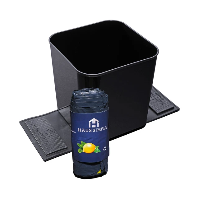 Car Trash Bin Garbage Can for Cars Wastebasket Rubbish Storage Organizer Black