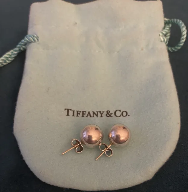 Genuine Tiffany & Co Sterling Silver Ball Stud Earrings