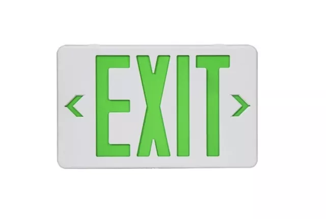 LED Exit Sign W/ Emergency Lights Batt. Backup Double Sided AC 120-277V UL Cert.