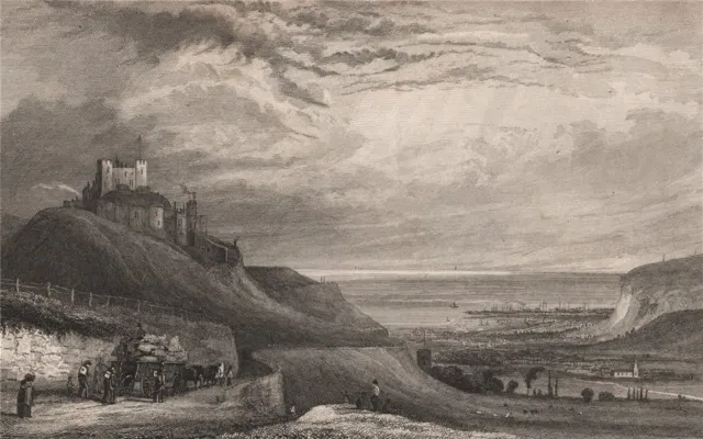 Dover Castle, Kent. CAMPION 1829 old antique vintage print picture