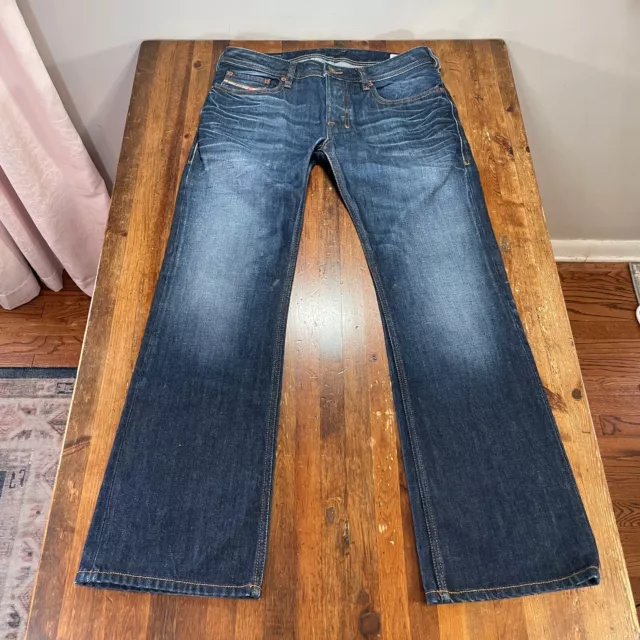 Diesel Jeans Mens 30x30 Blue Denim Zatiny Regular Bootcut Button Fly Casual
