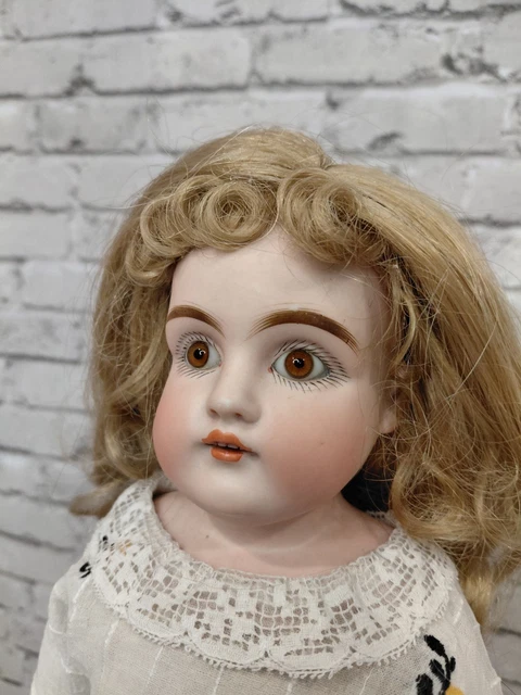 Ancienne poupée DEP tête en porcelaine, 33 cm, n°3, yeux de