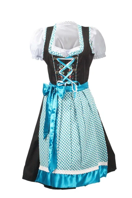 Jeans Denim dirndl dress Authentic Embroidered Dirndl 3pcs dirndl vintage dress