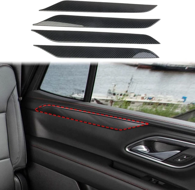 Carbon Fiber Interior Door Cover Trim Strip For Chevy Suburban 2020+ /Tahoe 21+