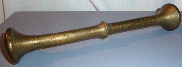 Seltener antiker  Bronze/ Messing Stößel, Pistill, für Großen Mörser