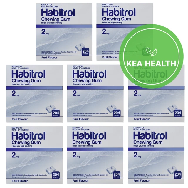 Habitrol Nicotine Gum 2mg FRUIT 1,632 piece 8 New BULK Box Size QUIT Smoking