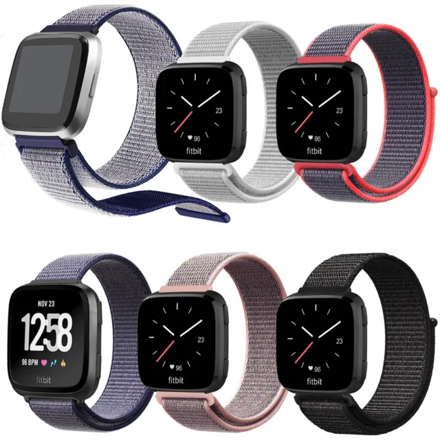 For Fitbit Versa/Lite Edition/Special Edition Bands Nylon Sport Loop Wrist Strap