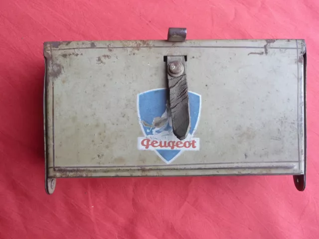 boite à outils métal  vélo ancien moto mobylette PEUGEOT  tool box