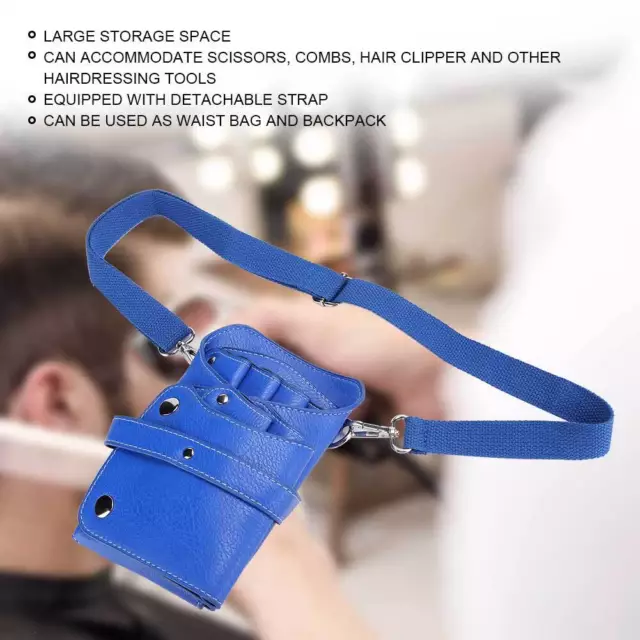 (Bleu) Barber Scissors Taille Sac à Cheveux Clipper Peigne Coiffure Outil De St