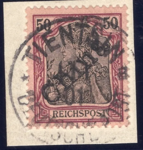 Dt. Kolonien China 1900 MiNr 13, Handstempel TIENTSIN 1/1 01; Signaturen, Attest