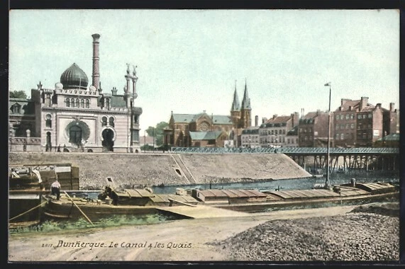 Dunkerque   CPA 1955 59 DUNKERQUE La CALE des PECHEURS et Le LEUGHENAER