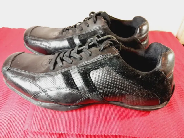 Redtape Men's Black Leather Trainers Size 10 Uk