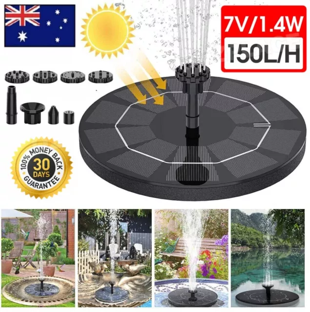 Floating Solar Fountain Pump Water Panel Power Kit Pool Garden Pond Bird Bath