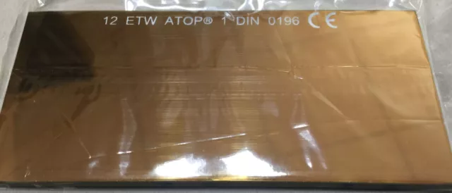 Filter Welding Glass Mirroring Gold Coloured 4 1/4x2.01x0 1/8in T.12 Screen