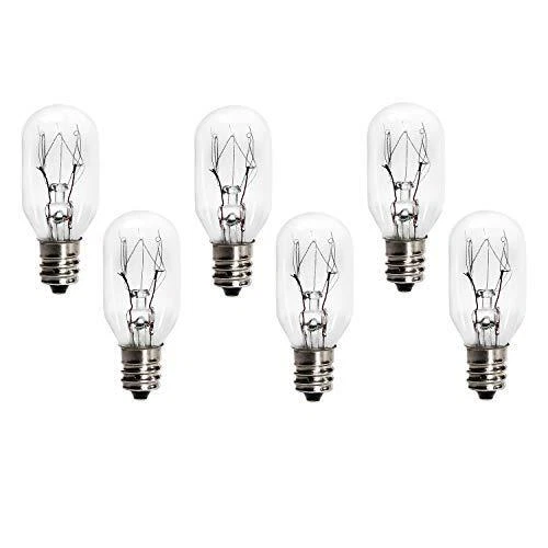 Salt Lamp Bulbs - 6 Pack E12 Socket (15W, Replacement)
