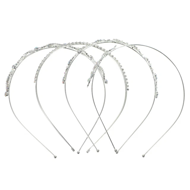 4 pz fasce per la fronte da donna fascia per la fronte a due file sposa scintillante