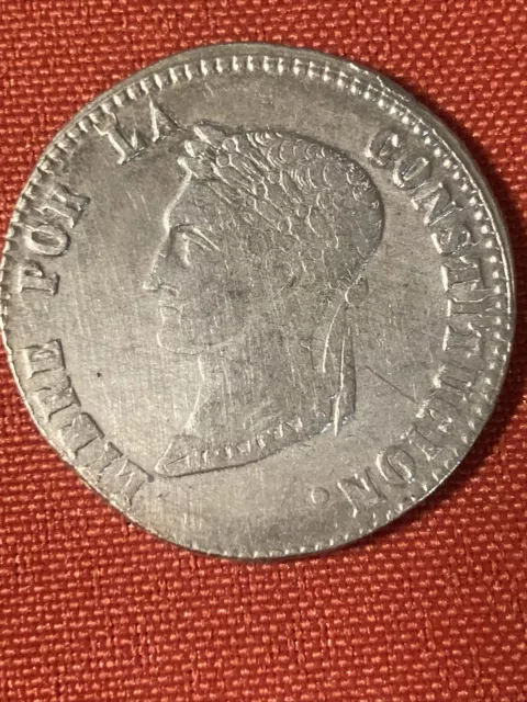1858 Bolivia F.J. Silver 4 Soles XF