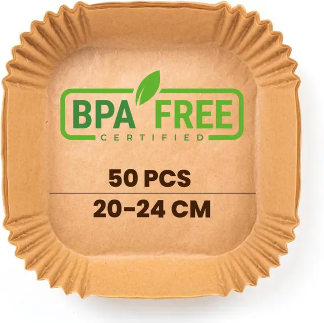 CARTA FORNO PER Friggitrice Ad Aria 50 Pezzi Food-Grade BPA Free