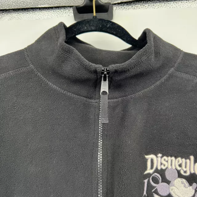 WALT DISNEYLAND FULL Zip Fleece Jacket Mickey Mouse Embroidered XL ...
