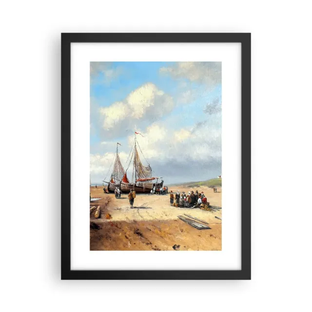 Quadro donna al mare 80x120 dipinto su tela e sfondo con barche 80x120  COLORI E LUCI 39904 Idea Luce di Filippi - Carrù(Cuneo)