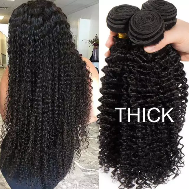 Extra Thick Kinky Curly Wave 3Bundles Virgin Human Hair Weave Brazilian 8A 300G