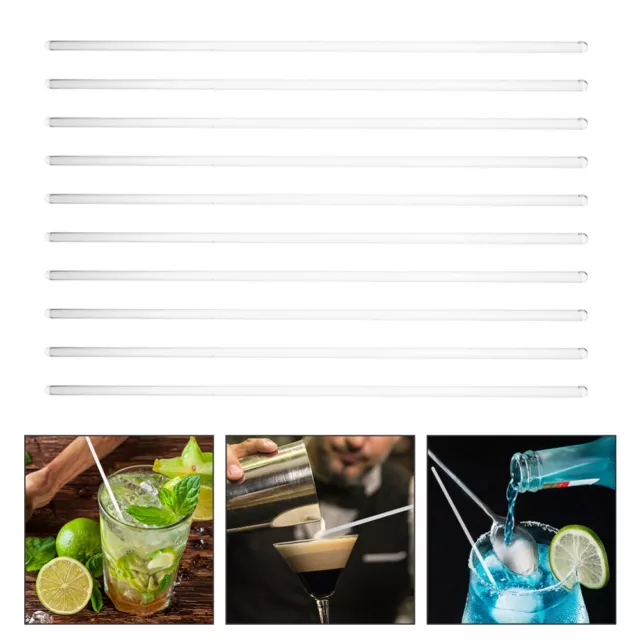 10 Pcs Honey Stirring Rod Glass Sticks Cocktail Swizzle Mixing Blender