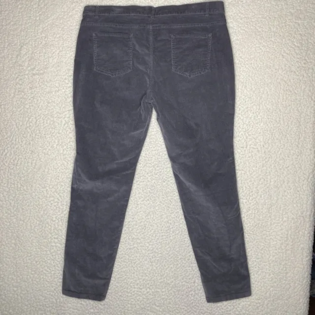 New York Company Corduroy Pants Womens 18 Plus Gray Skinny Stretch Slacks 40x30