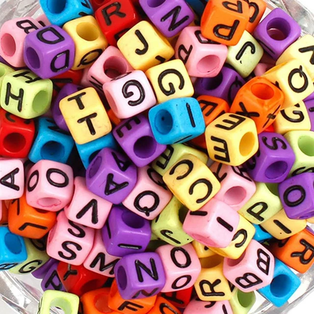 Crafans Buchstabenperlen Aus Holz – 100 Stück, 10 Mm Würfel, A-Z, Für Armbänder & Schmuck