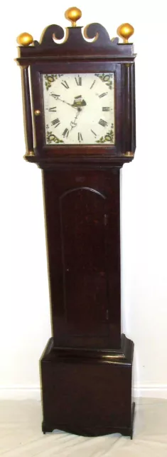 Early Petite Antique Oak Longcase Grandfather Clock