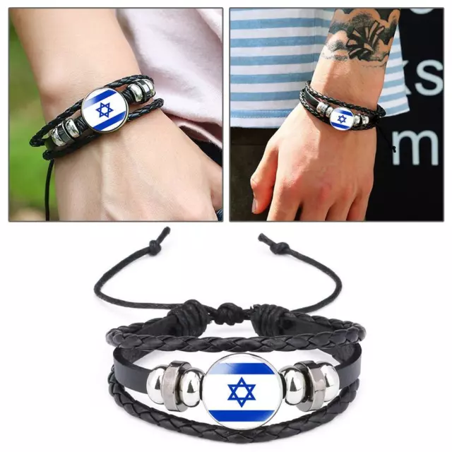 Israelische Flagge Armband handgewebtes Handgelenk Armband UNISEX KLEIDUNG] NEU-