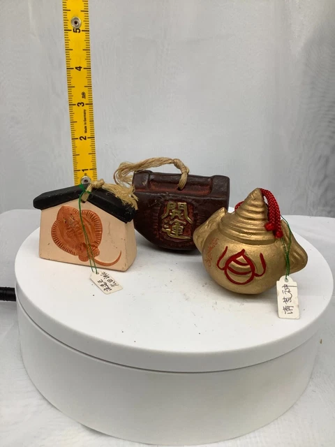 Campana di argilla giapponese in ceramica Dorei Asian Antiques santuario...