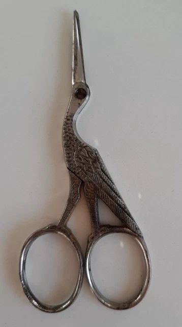 Collectible Vintage Cute Stork Emroidery Scissors