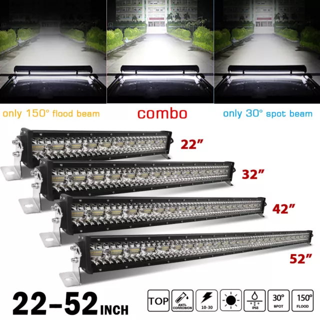 Barra de luz de trabajo LED todoterreno recta 22 32 42 52 pulgadas para tractor de automóviles SUV ATV 4X4