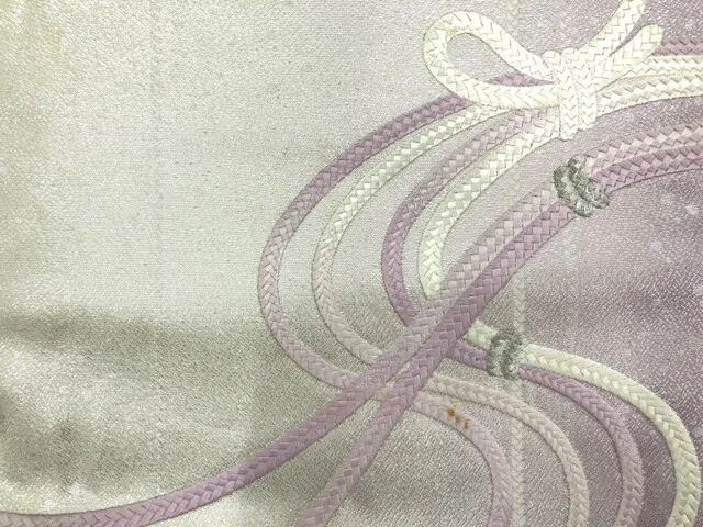 6537035: Japanese Kimono / Antique Nagoya Obi / Embroidery / Kumihimo Cord