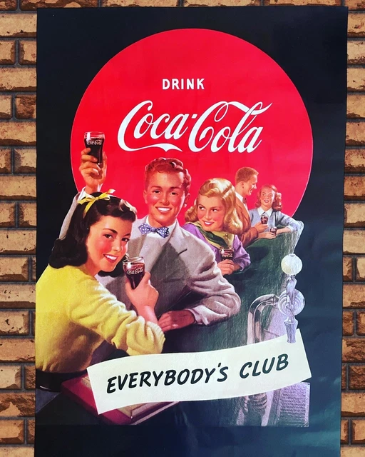 Ancienne Affiche Publicitaire Coca-Cola Vintage – Format 105x67 Cm (Occasion)