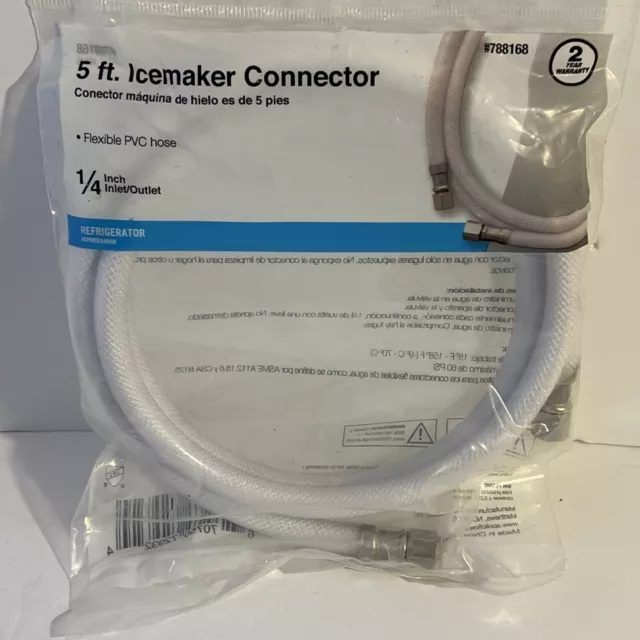 Lot of 5 - Lil-Q-Wick-E T65B Poly-Flex Ice Maker Connector Hose (5' x 1/4)