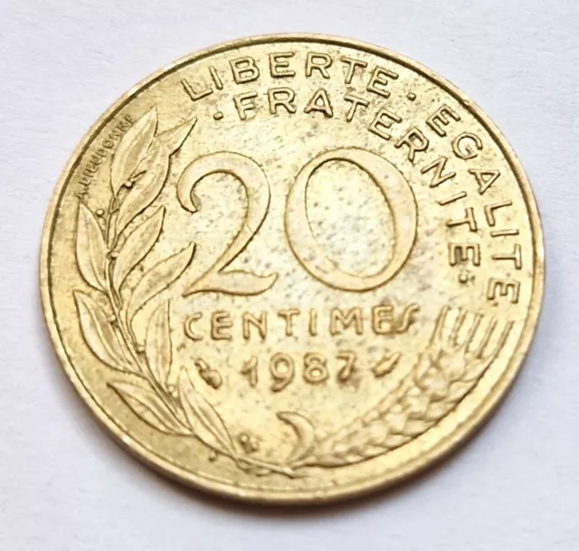 Pièce de monnaie 20 centimes Marianne 1987 République Française