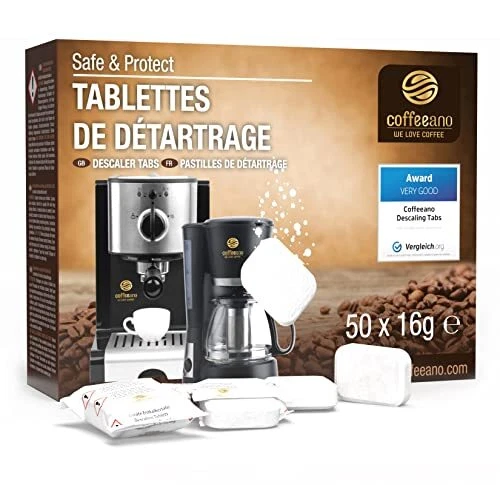50 pastilles de détartrage Coffeeano XL pour machines à café. Pastilles de dé...